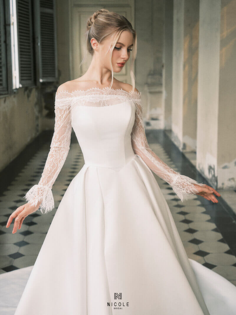 Nicole Bridal - Váy cưới tay dài hình 8