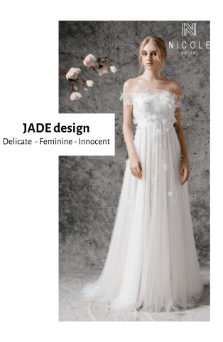 Váy cưới dáng chữ A JADE (19PA606)