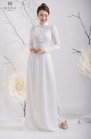 ÁO DÀI CƯỚI TRẮNG DDTRF90