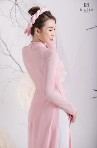 ÁO DÀI HỒNG PHẤN DDHPF89