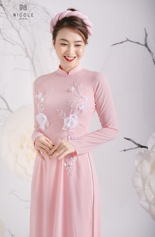 ÁO DÀI HỒNG PHẤN DDHPF89