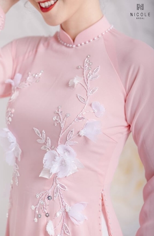 ÁO DÀI HỒNG PHẤN DDHPF89