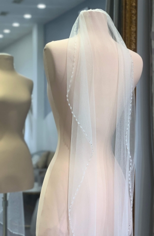 Lúp váy cưới viền pha lê 012 (VEIL012)