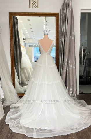 Váy thanh lý sát nách ngực V TL23009