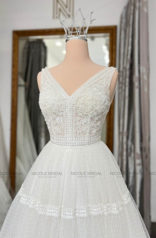 Váy thanh lý sát nách ngực V TL23009