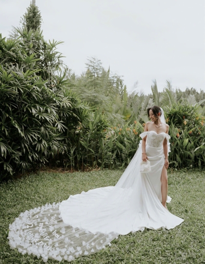 Khăn voan cưới thêu tên riêng – Dấu ấn cá nhân cho ngày trọng đại