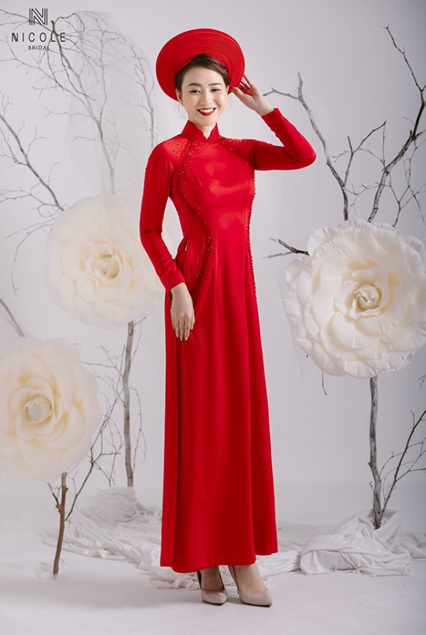 ÁO DÀI CƯỚI ĐỎ DDDOF92