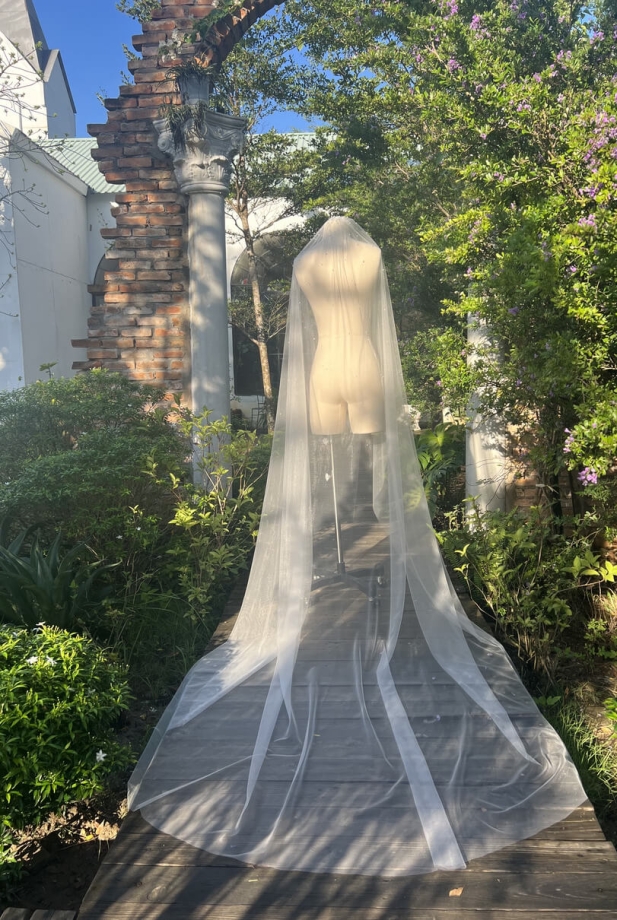 Lúp váy cưới Đá cườm 007 (VEIL007)