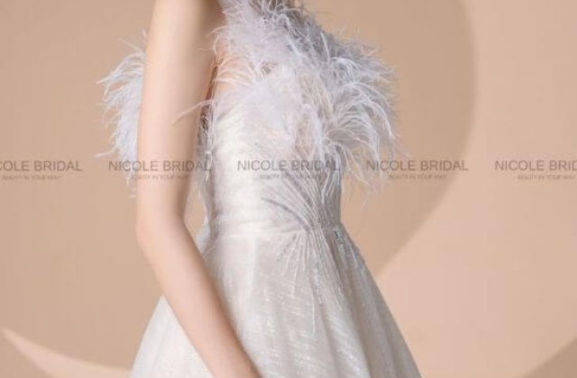 The Feather Wedding Gown In 2024 -  Nicole Bridal