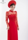 Áo dài cưới màu đỏ mã DDDOF77