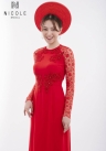 Áo dài cưới màu đỏ mã DDOF78
