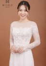 Áo dài cưới màu trắng mã DDTRF81