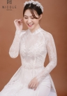 Áo dài cưới màu trắng mã DDTRF82