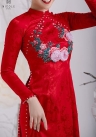 ÁO DÀI CƯỚI ĐỎ GẤM DDDOF86