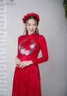 ÁO DÀI CƯỚI ĐỎ GẤM DDDOF86
