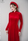 ÁO DÀI CƯỚI NHUNG ĐỎ DDDOF83