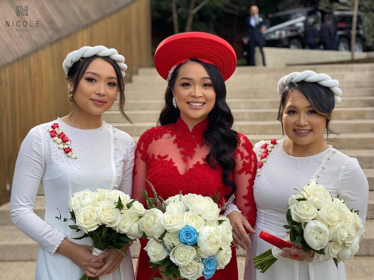 red vietnam wedding aodai 1
