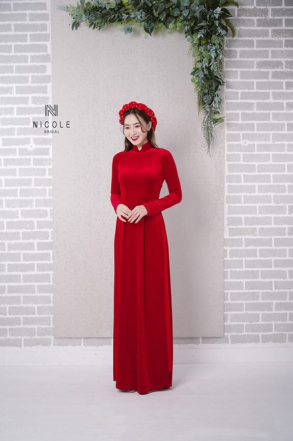 modern brocade wedding aodai