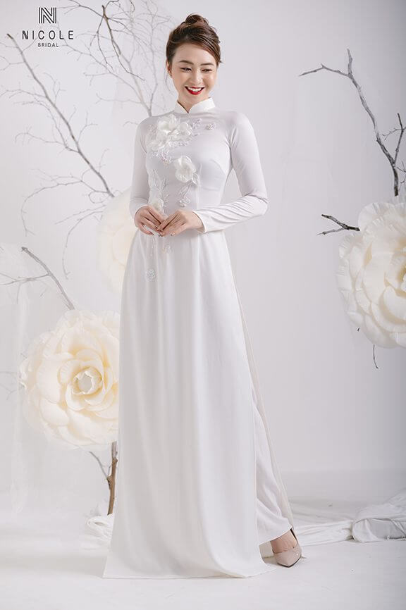 ÁO DÀI CƯỚI TRẮNG