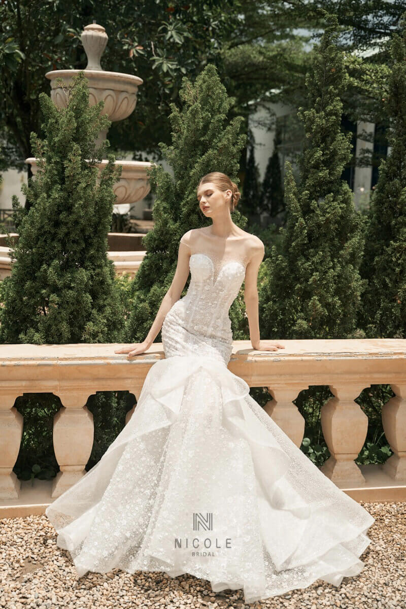 Nicole Bridal - Váy cưới đuôi cá hình 23