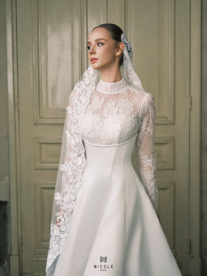 Nicole Bridal - Váy cưới tay dài hình 5