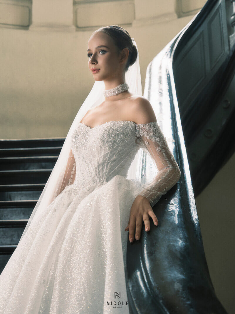 Nicole Bridal - Váy cưới tay dài hình 6