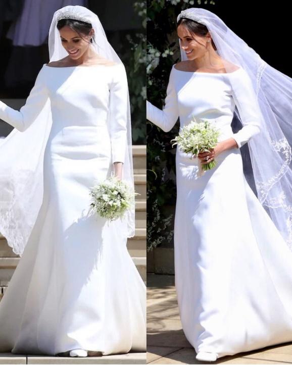 Meghan's minimalist wedding dress.