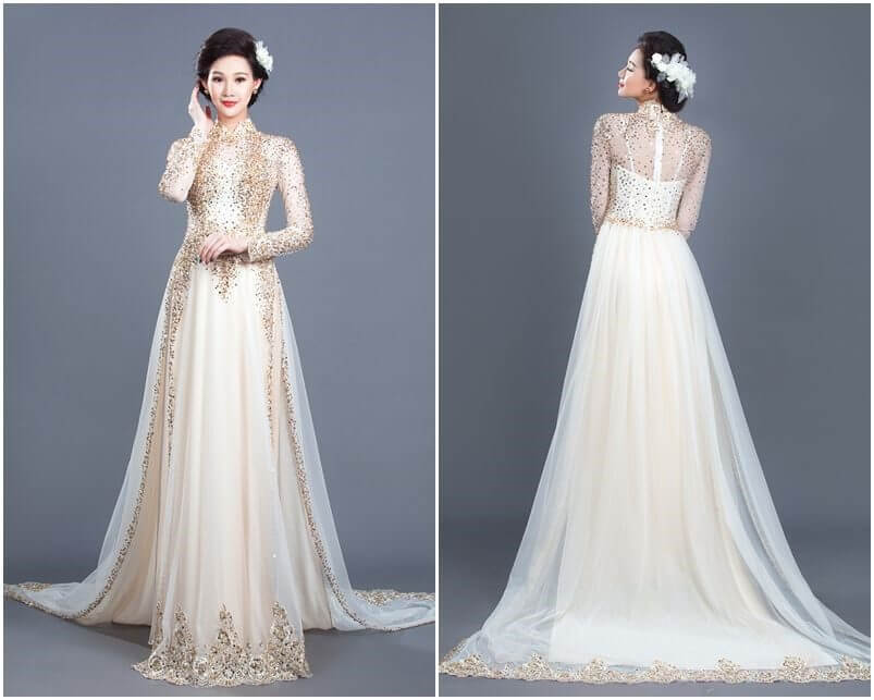 áo dài cưới cách tân