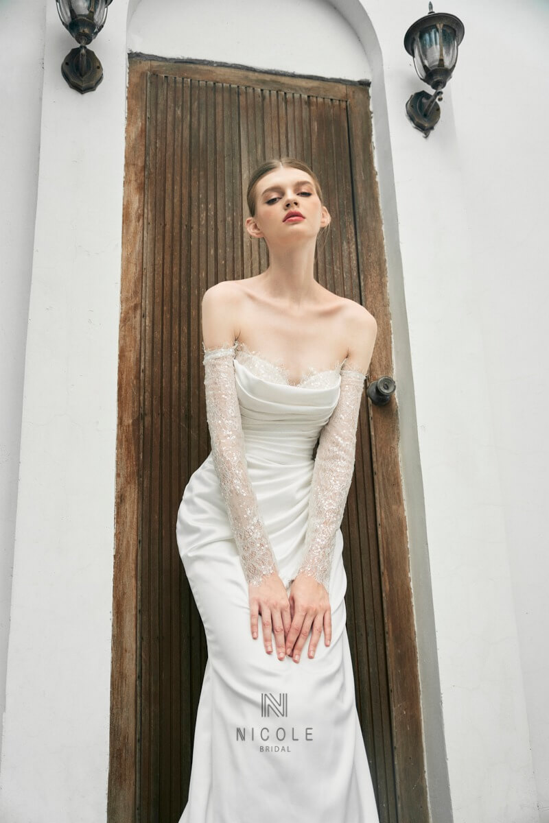 váy cưới tay dài hình 2