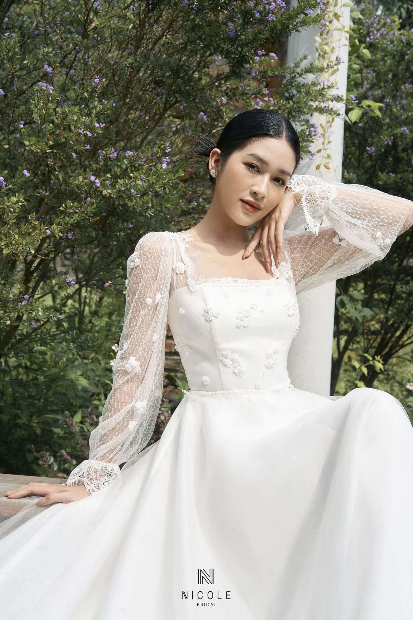 váy cưới tay dài hình 6