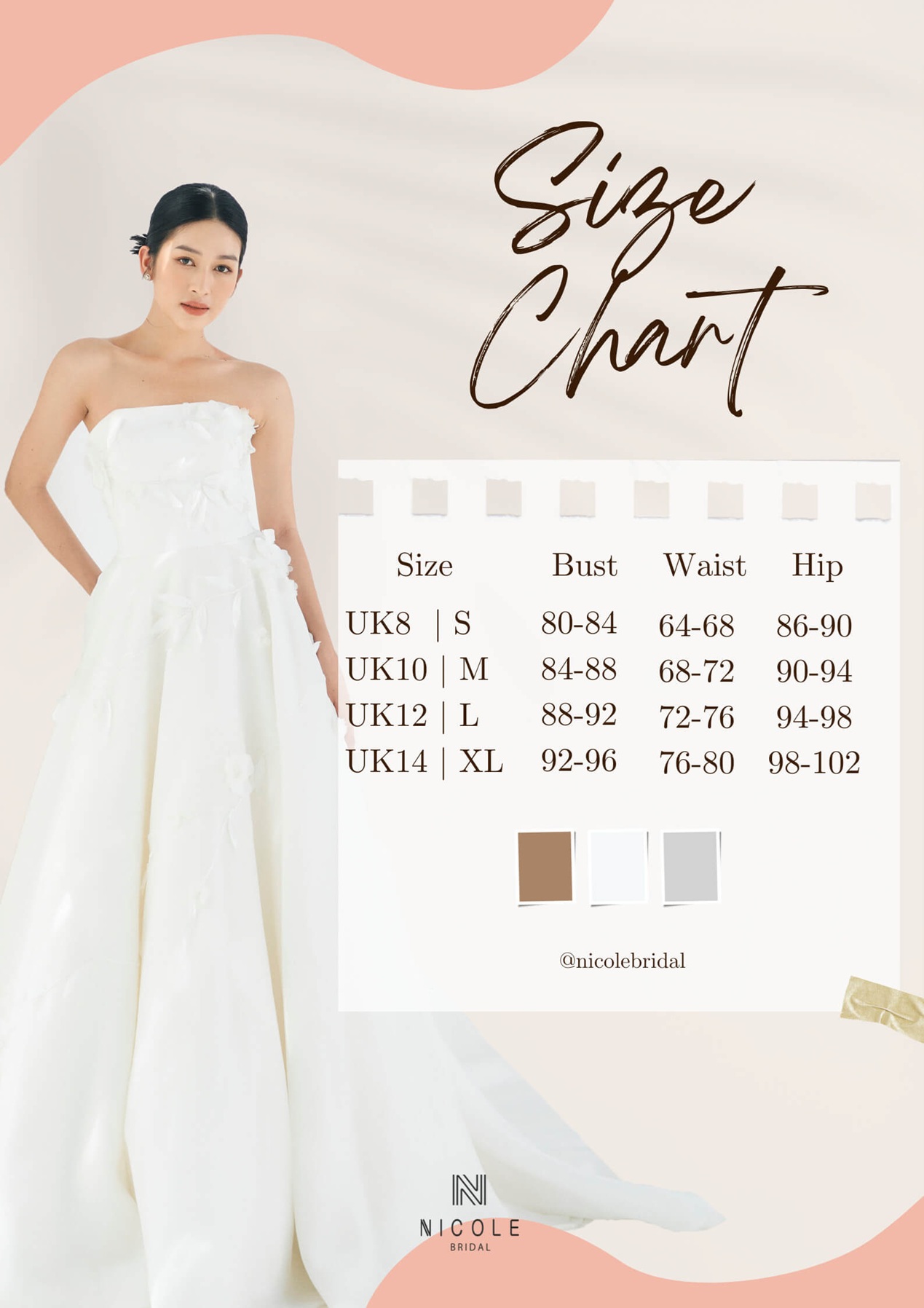 Bảng số đo tiêu chuẩn _ Nicole Bridal