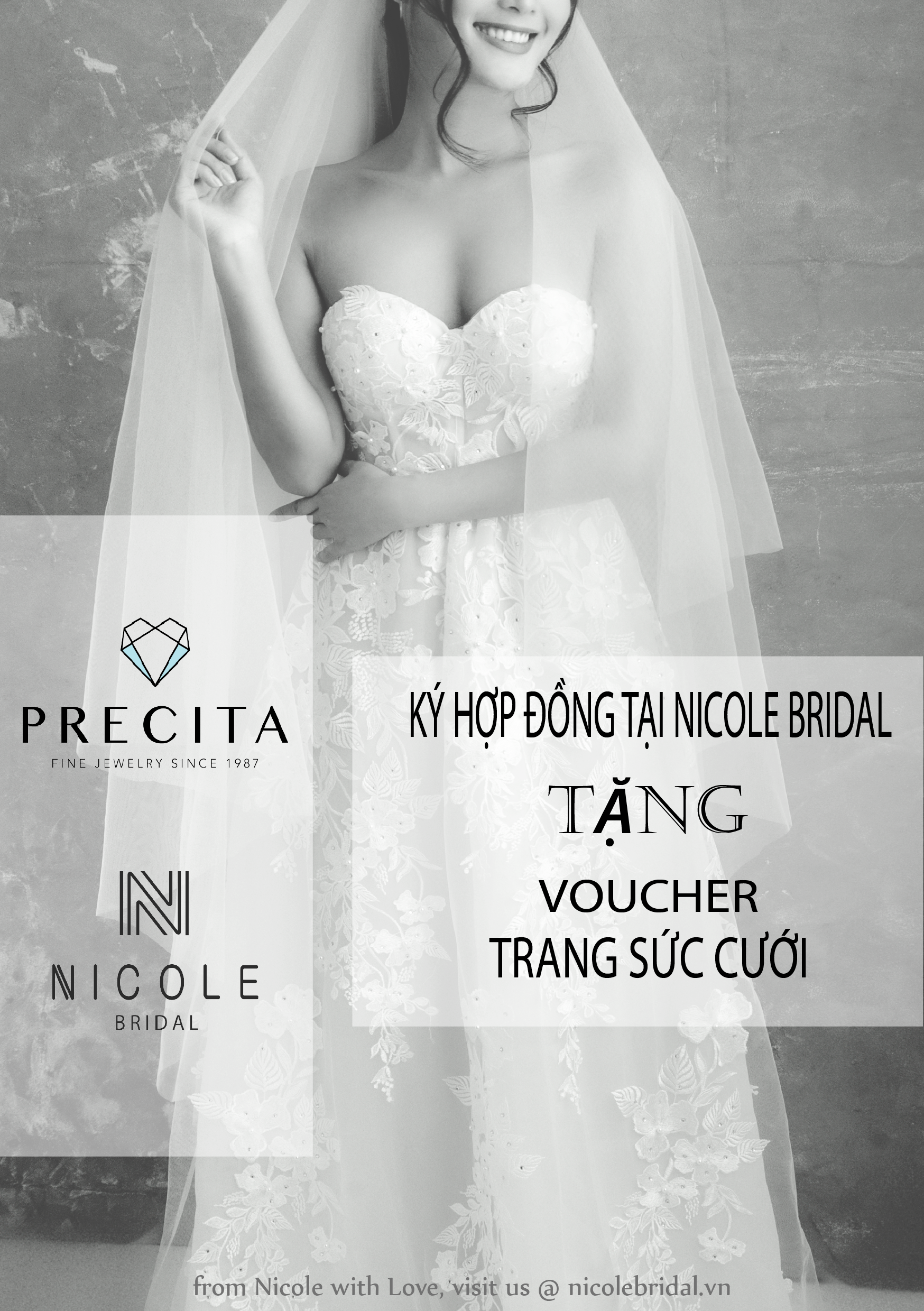 Nicole bridal tặng voucher trang sức cưới