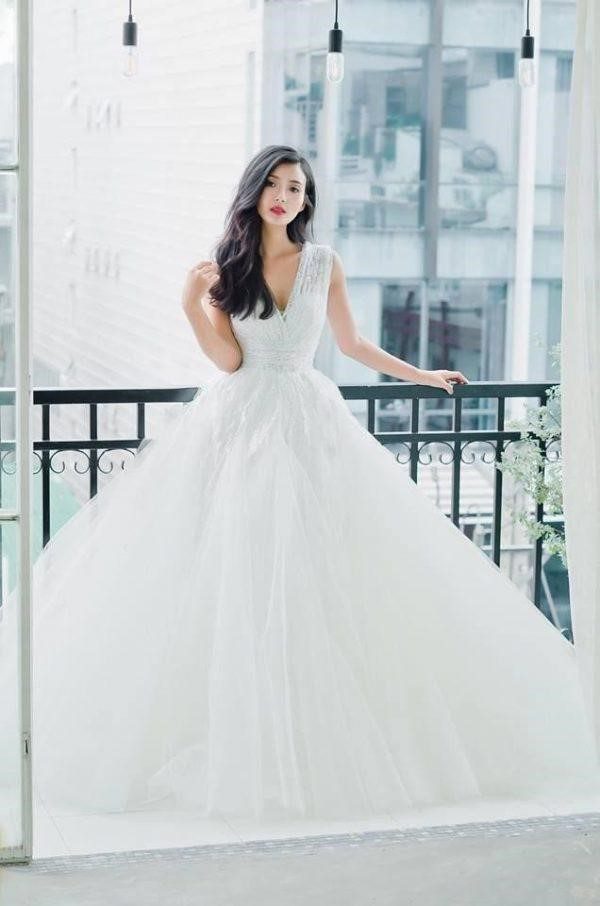 váy cưới đẹp cho bà bầu
