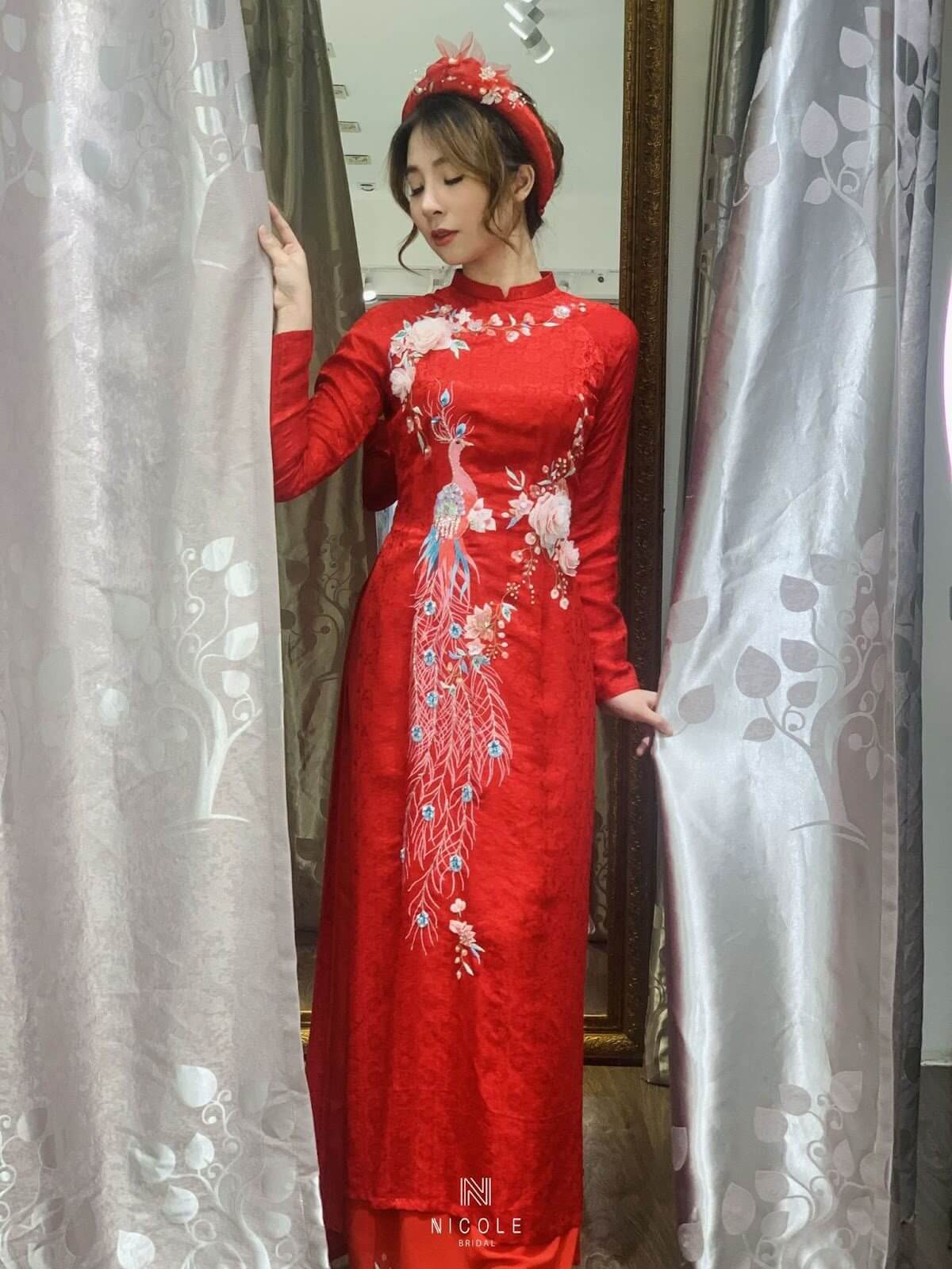 Áo dài lụa tơ tằm Nha Xá cao cấp tay phối sang trọng | Shopee Việt Nam