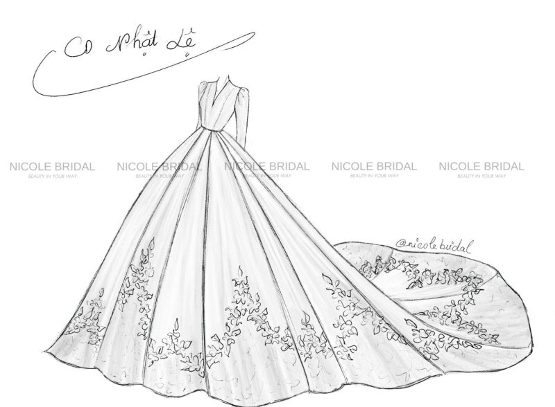 NHAT LE - NICOLE WEDDING DRESS SKETCH