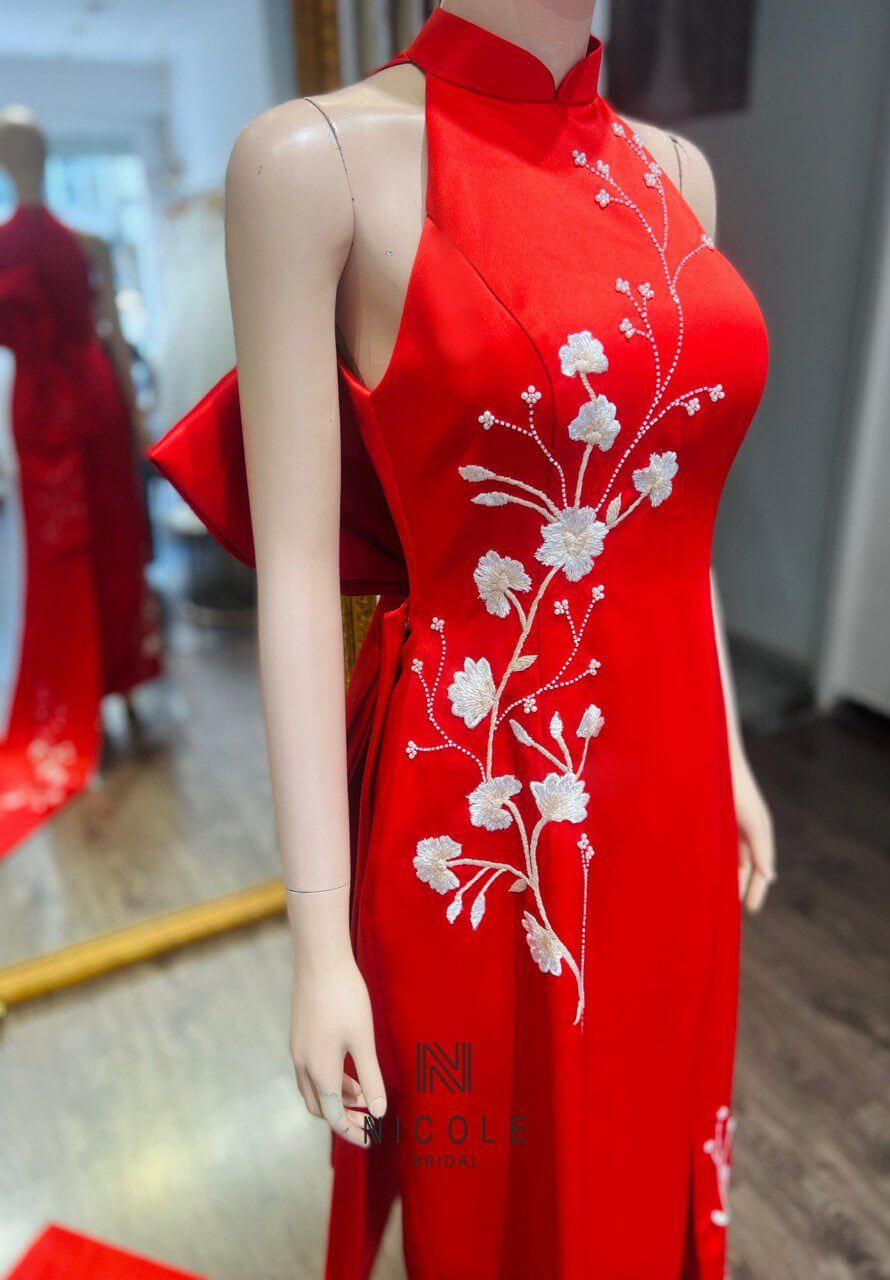 Mua Đầm Thượng Hải cách tân-DS63 - Đỏ - S tại Thời trang Thu Huyền | Tiki