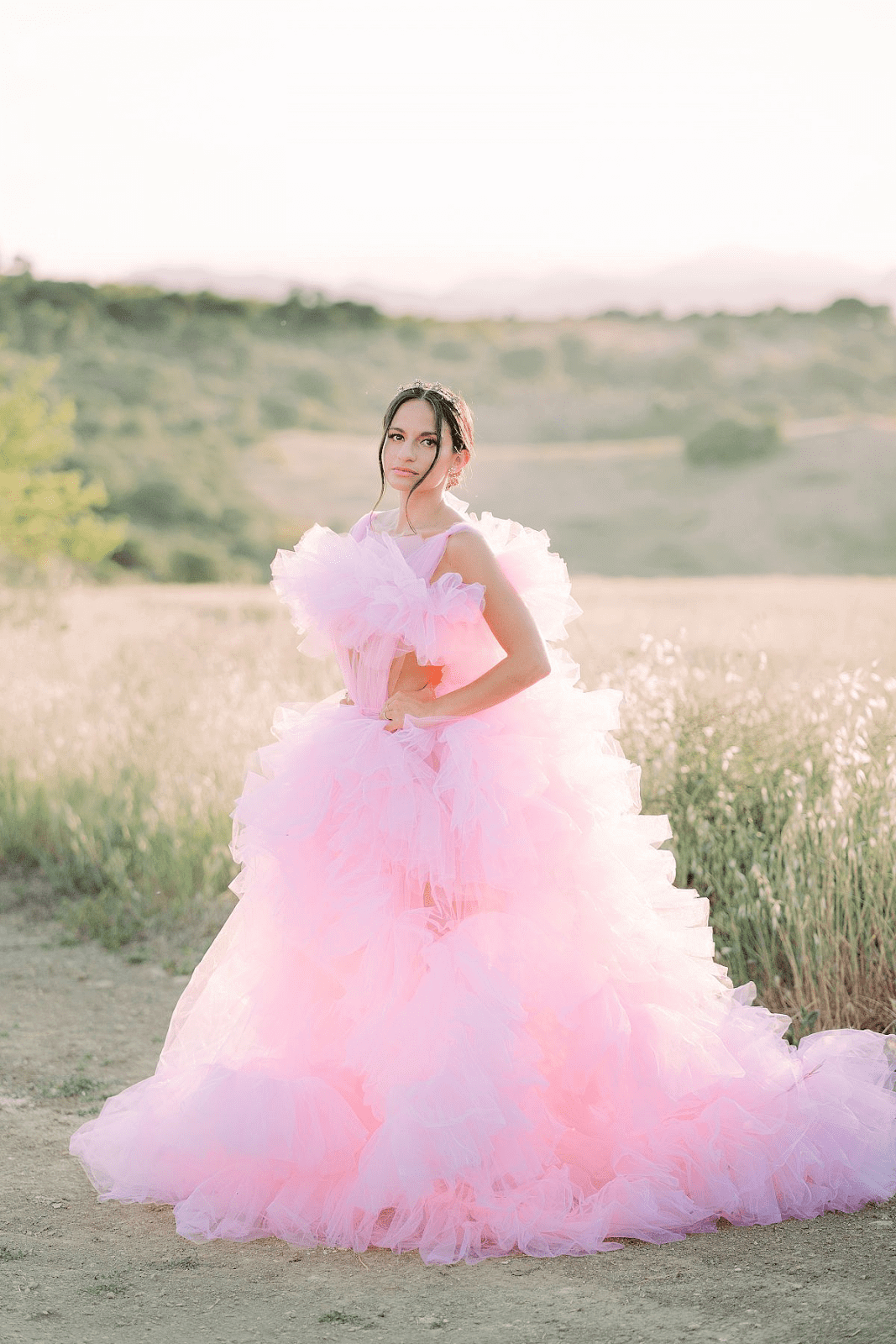 Váy satin tay bóng bay - Màu hồng nhạt - Ladies | H&M VN