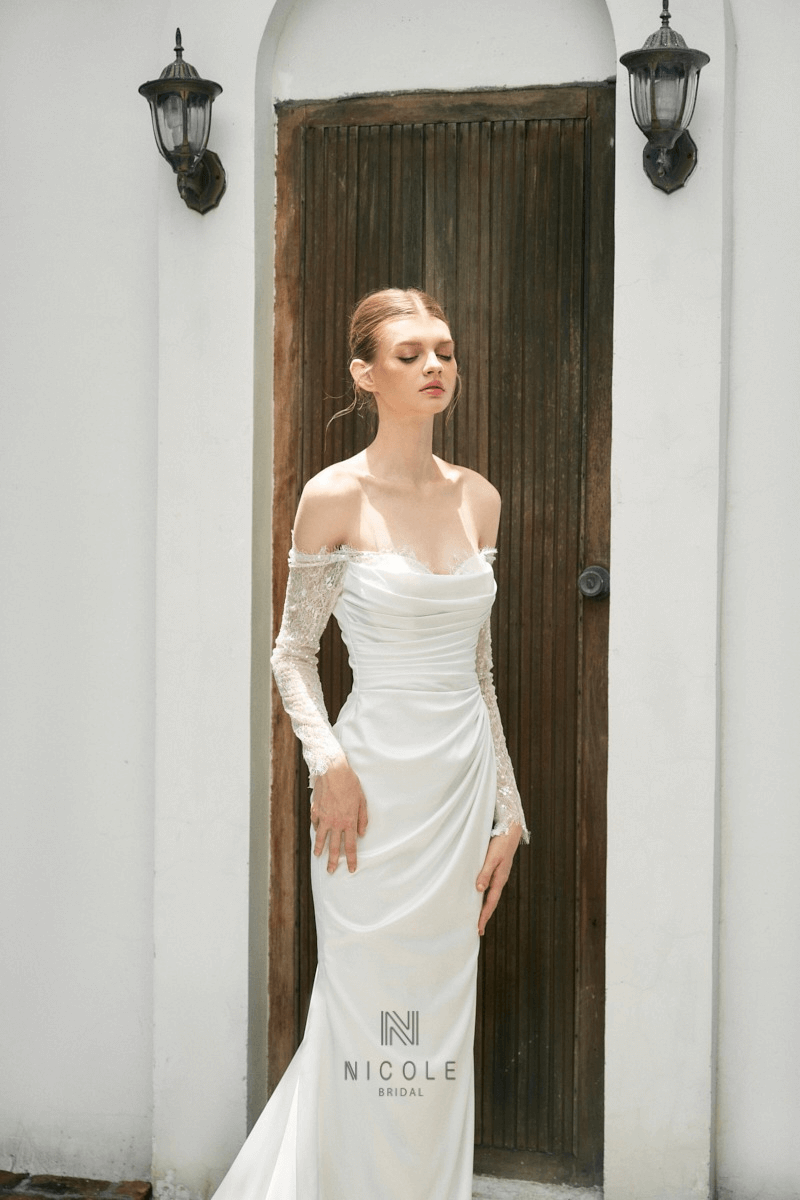 Lace sleeve wedding dresses 5
