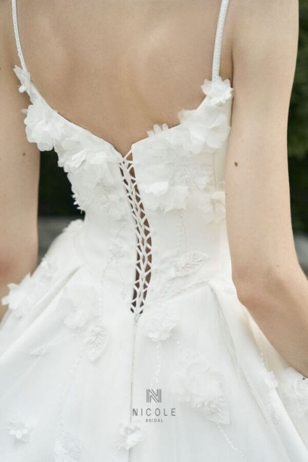 Emma wedding dress 2 straps modern, charming
