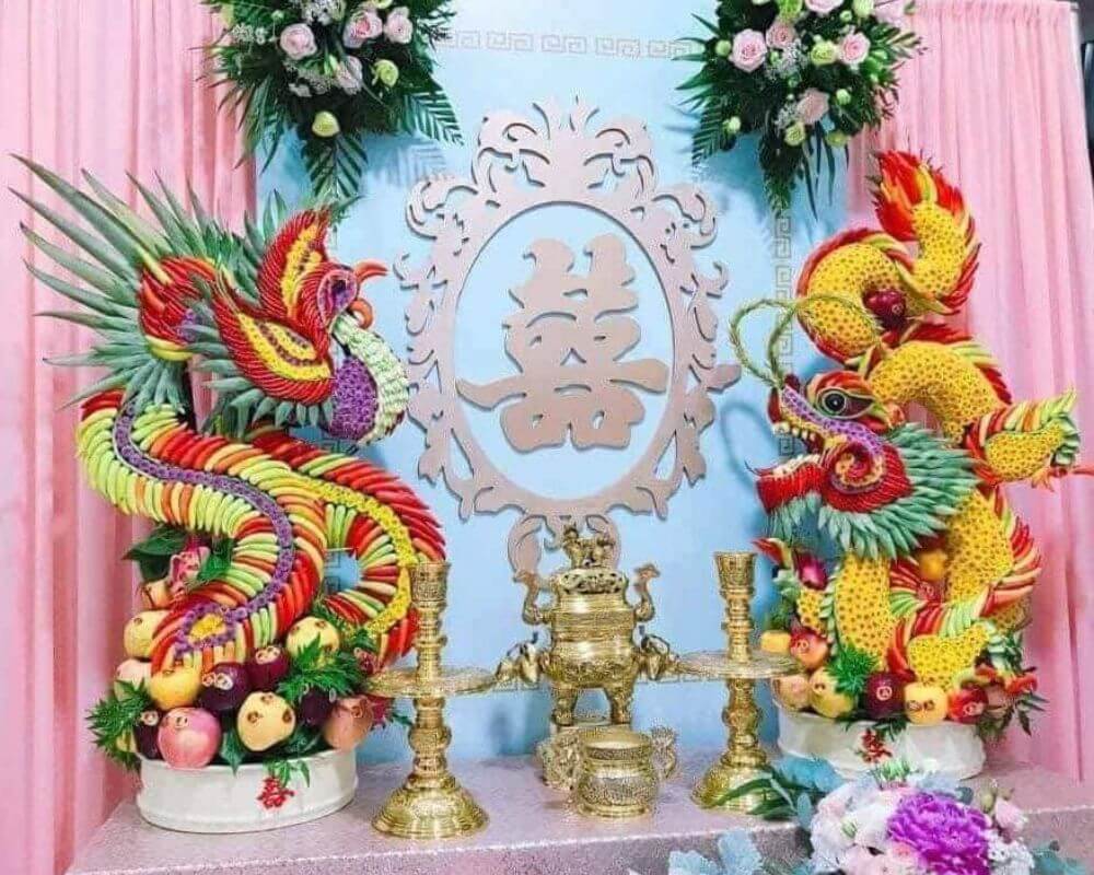 Chữ hỷ trên bàn thờ gia tiên
