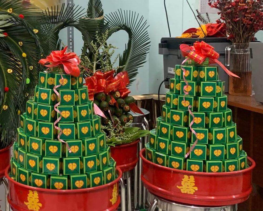 Mâm bánh cốm dành cho đám hỏi