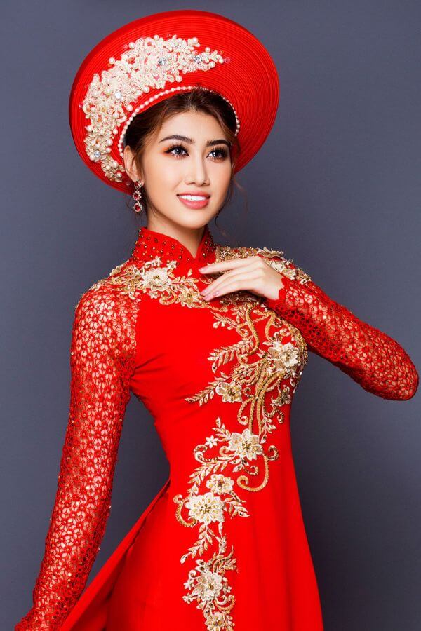 Vấn đội đầu truyền thống đính kim sa